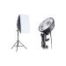 Studio Kit Lamp Holder with Light Stand and Soft Box Plug, 3 Pieces - Black and White