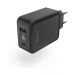 Hama Wall Charger, 42W, Dual Ports, USB-A and USB-C, Black - 183321