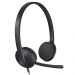 Logitech On-Ear Wired Headphone, Black - EMEA H340 