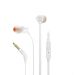 JBL Tune Wired Earphones with Microphone, White - T110