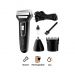 Kemei Multifunction Rechargeable Electric Shaver, Black - KM-6558