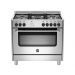 La Germania Free Standing Gas Cooker, 5 Burners, Silver - AMS95C81CXS