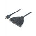كابل HDMI مدمج 3 منافذ من مانهاتن، أسود - 207843