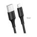 Borofone Lightning Charging Cable, 1M, Black - BX47