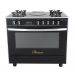 Premium I Chef Plus Gas And Electric Cooker, 5 Burners, Stainless Steel/Black- PRM6090GS-AC-383-IDSH-S-F 