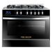 Premium Gas Cooker 5 Burners, Stainless Steel/Black- PRM6090GS-AC-383-IDSH-S-P
