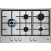  Zanussi Gas Built-In Hob, 5 Burners, Stainless Steel-  ZGH76534XS