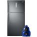 Samsung No-Frost Refrigerator, 588 Liters, Inverter Motor- RT58K7050BS, With Vacuum Cleaner, 1800W- VCC4540S36 
