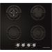 Ecomatic Crystal Gas Built-In Hob, 4 Burners, Black- S607ALC