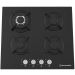 Ecomatic Crystal Gas Built-In Hob, 4 Burners, Black- S607RC