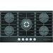 Ecomatic Crystal Gas Built-In Hob, 5 Burners, Black- S907QX