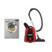 Zanussi Front Loading Digital Washing Machine 8 KG Silver With Vacuum Cleaner 1600 Watt Red