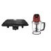 شواية كهرباء اريون، بقوة 2400 وات، اسود - AR 2400W GR مع كبة اريون، 500 وات، شفاف واحمر - AR-5150