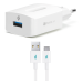 شاحن حائط تي تك سبيد تشارجر QC مع كابل USB فئة C، ابيض، 1 منفذ - 2SCQC01C