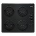 Zanussi Built-In Gas Hob, 4 Burners, Black Glass, 60 cm - ZGO62414BA