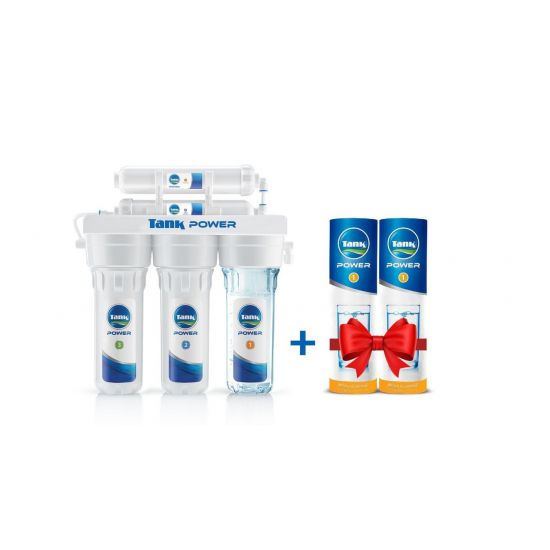 Tank Ultra Pure Water Filter, 5 Stages - White with 2 Extra Cartridges
