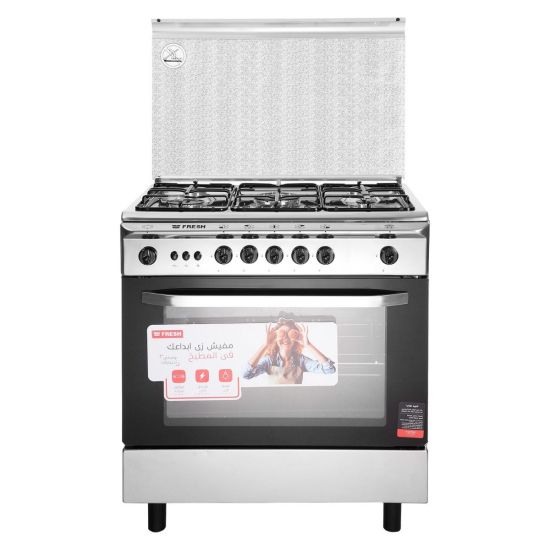 Fresh Italiano Gas Cooker, 5 Burners, Stainless Steel - 2900
