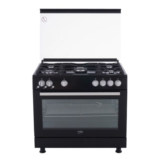 Beko Gas Cooker, 5 Burners, Black - GGR 15115 DX NBE
