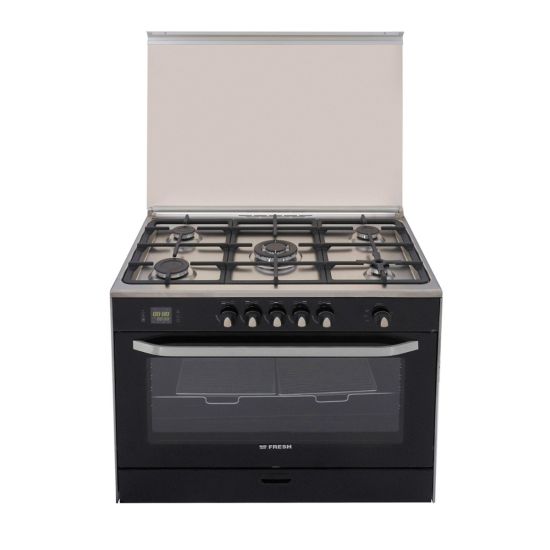 Fresh Hammer Freestanding Cooker, 5 Burners, Black - 15375