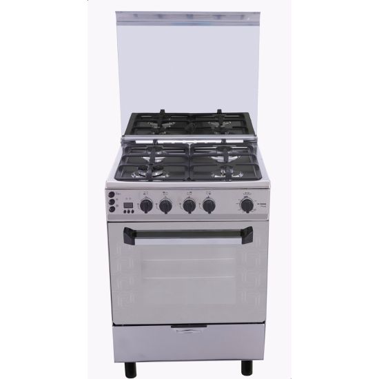 Fresh Freestanding Plaza Gas Cooker, 4 Burners, Stainless Steel - 3440