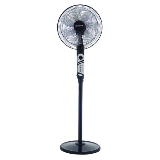 Fresh Silent Stand Fan, 16 Inch and Black