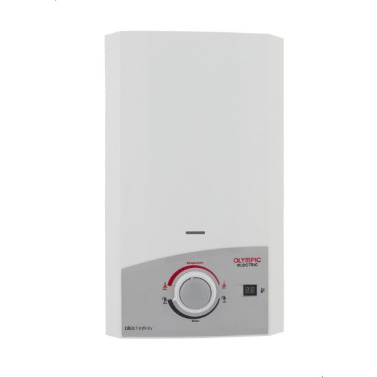 Olympic Gas Water Heater, 10 Liters, White - OEGWDG10FLWH