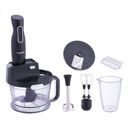 Tornado Hand Blender Set, 1000 Watt, Black - THB-1000MK