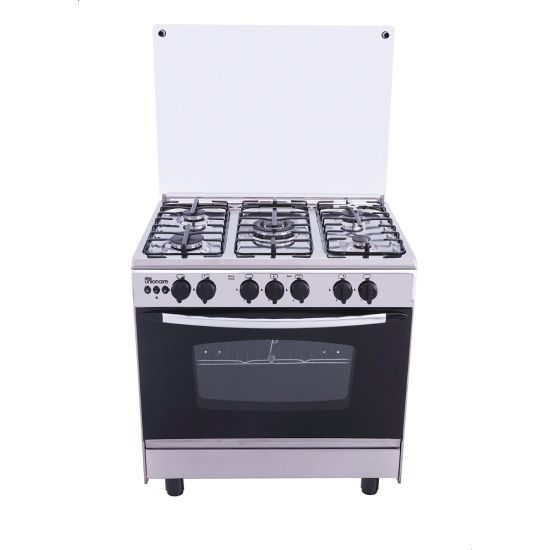 Unionaire Free Standing Gas Cooker, 5 Burners, Stainless Steel- C6080SSAC186F