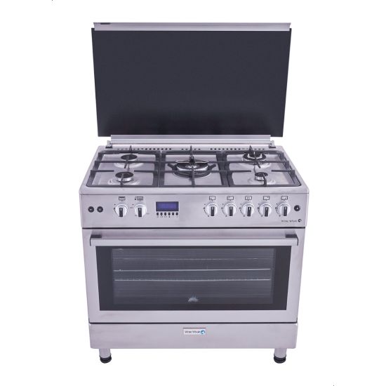 White Whale Pro Gas Cooker 5 Burners, Silver- WC9099FSS