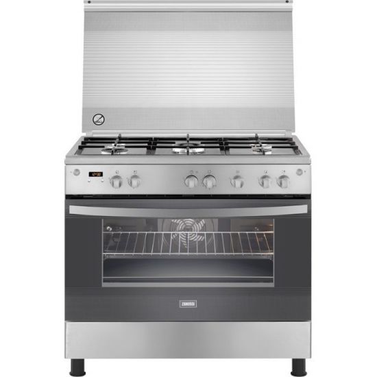 Zanussi  Gas Cooker, 5 Burners, Stainless Steel- ZCG94396X