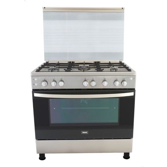 Zanussi cool cast  Freestanding Gas Cooker, 5 Burners, Stainless Steel, 90 cm - ZCG91236XA
