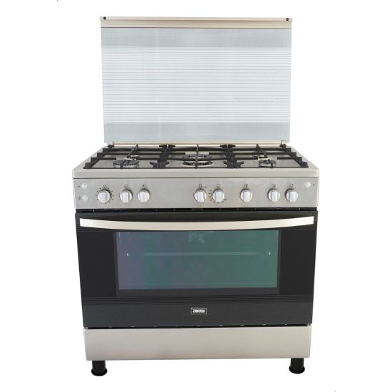 Zanussi Freestanding Gas Cooker, 5 Burners, Stainless Steel, 90 cm - ZCG91236XA