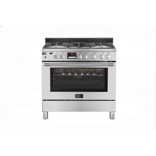Zanussi Taste Max Gas Cooker, 5 Burners, Stainless Steel- ZCG92696XA491