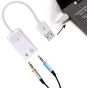 Keendex KX 2263 USB Sound Adapter with 2 Ports, 7.1 Channel Stereo (2xJack Audio & Microphone Output) - White