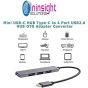 4 In 1 USB Hub, Black - Type-C to USB Hub