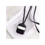 Capsule Silicone Case with Strap Set for Apple Airpods 1 and 2 - Black