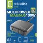 Cellularline Multipower Magnus USB Hub, 4 Ports, 100 Watt - Black