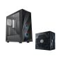 Cooler Master CMP520 ARGB Mid Tower Case, Black - CP520-KGNN-S00 With Elite Power Supply, 600 Watt - Black