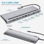 USB Type C 11 in 1 Hub - Silver