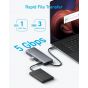 موزع USB-C أنكر، 14 منفذ، 80 وات، رمادي غامق - A83890A1