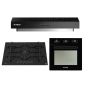 Fresh Gas Built-in Hob, 90cm, 5 Burners, Black- 17512 with Fresh Built-In Dual Fuel Oven with Grill, 56 Liters, Black - GEOFR60CMB, and Built-in Hood, 90 CM, Black - Classic 90 - BL