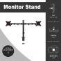 Aluminum Dual Arm Holder for 13 to 32 Inch Monitors - Black