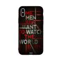 جراب ظهر بطبعة عبارة Watch The World Burn لابل ايفون X