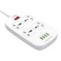 LDINO SC4407 Power Strip, 4 Sockets and 4 USB Ports, 2 Meters - White