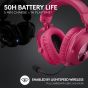 Logitech G PRO X 2 Lightspeed Wireless Gaming Headset with Microphone, 50mm Graphene Drivers, Pink - ‎981-001275