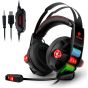 Kotion Each Y1 RGB Lights Gaming Over-Ear Headphone with 3.5mm 4 Pole Jack and USB for LED Light