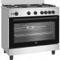 Beko Gas Cooker, 90 CM, 5 Burners, Silver - BGGR 11125 GX