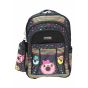 Gharibo Bags School Backpack With Pencil Case For Girls, Donuts Pattern - Black
