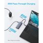 موزع USB-C أنكر، 10 منافذ، 85 وات، رمادي غامق - A83C2