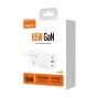 Recci Gan Wall Charger, 65 Watt, 3 Ports, 1 Usb 3.0 And 2 Type-C, White - Rc48U